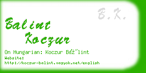 balint koczur business card